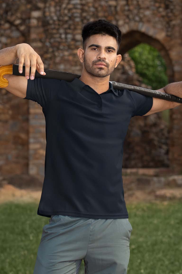 Smart Collar Classic Navy Blue Tee