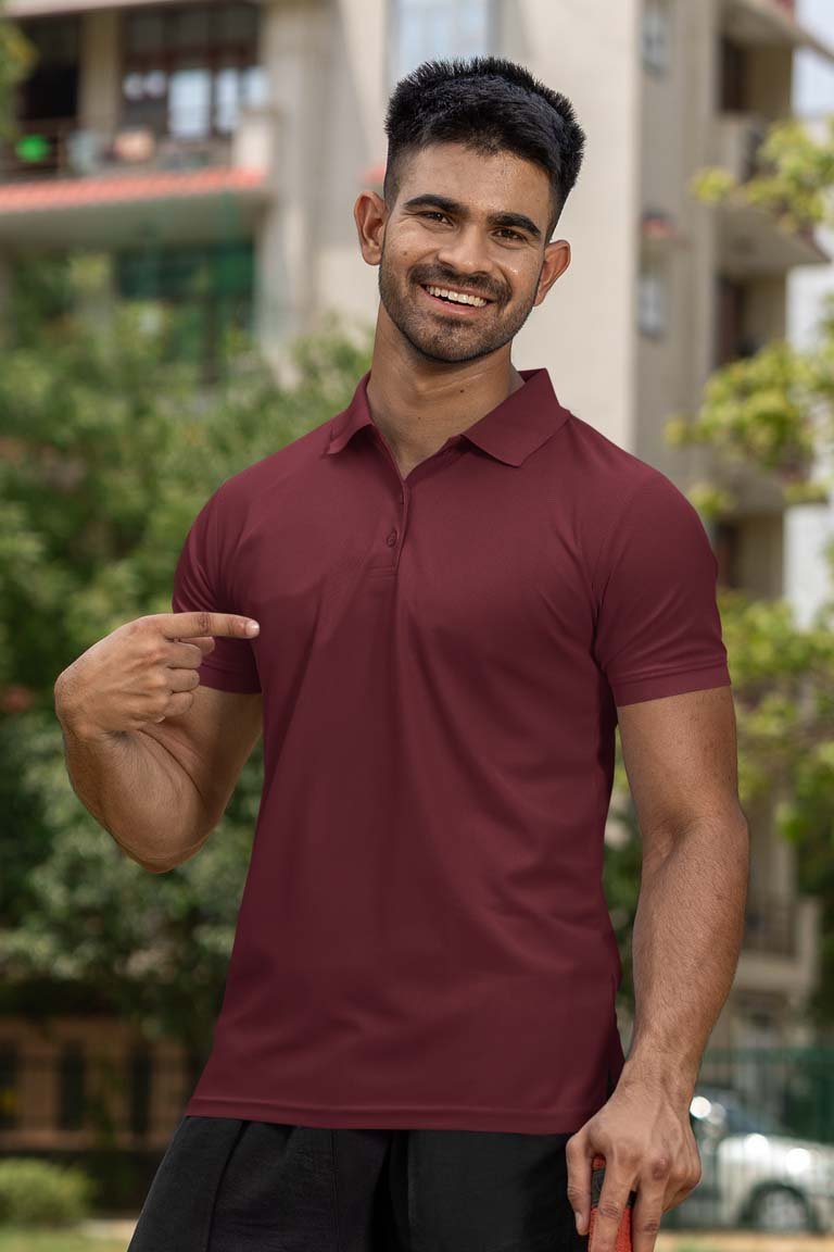 Smart Collar Maroon Red Tee
